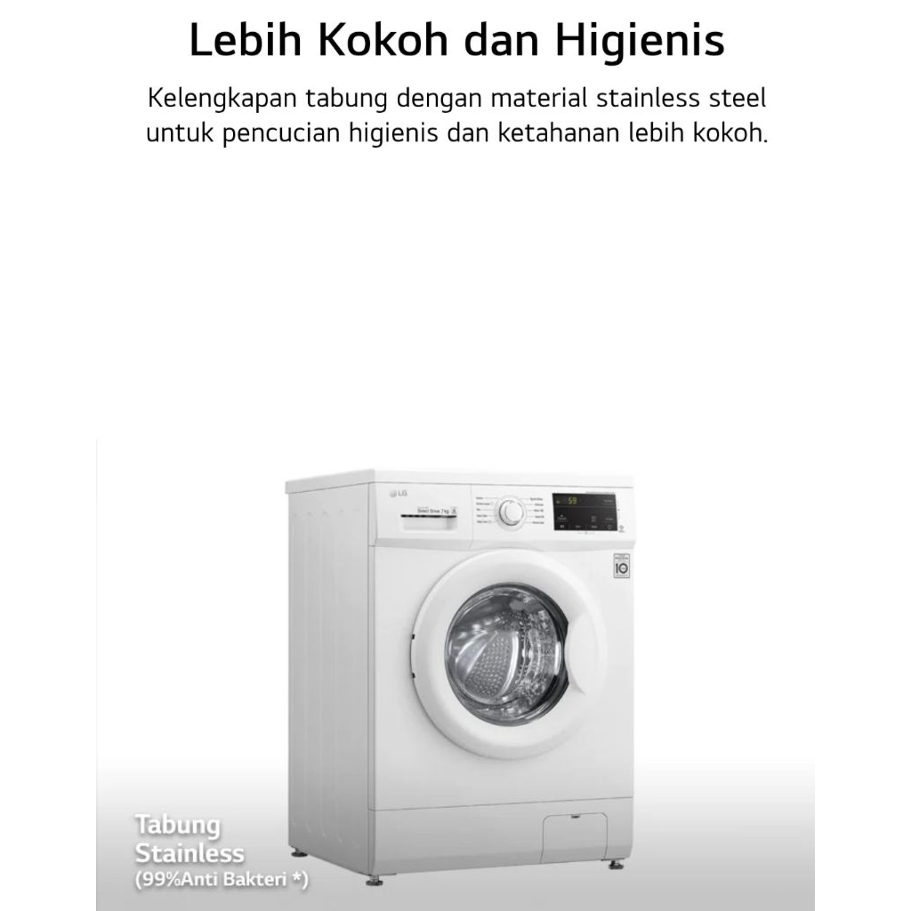MESIN CUCI LG FV1285S5WS FRONT LOADING 8,5KG