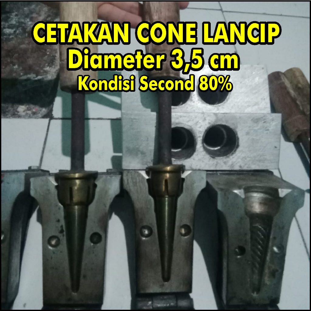 Mesin Cetak Corong Ice Cream Cone Lancip Ring 12 Diameter 3,5 cm 1 Set Kondisi Second 80% Siap Pakai