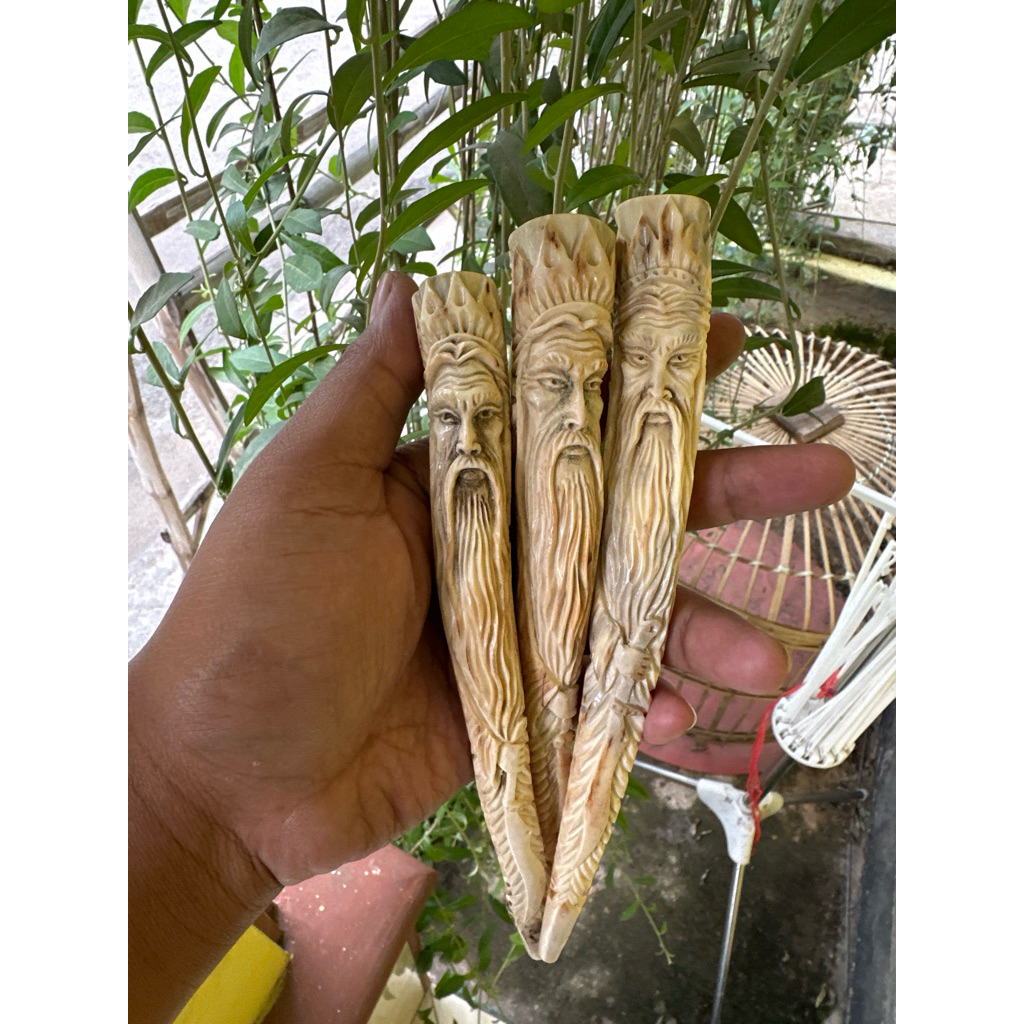 Once Ukiran Kakek Zeus bahan TANDUK ORI