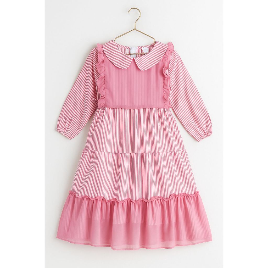 Baju Gamis Anak Perempuan Edisi Lebaran Motif Salur