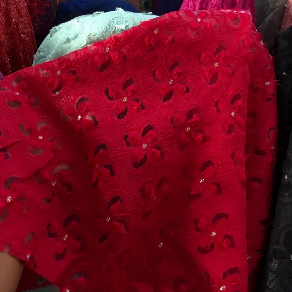 kain organza - kain organza rubia - kain organza rubia bunga - kain organza meteran