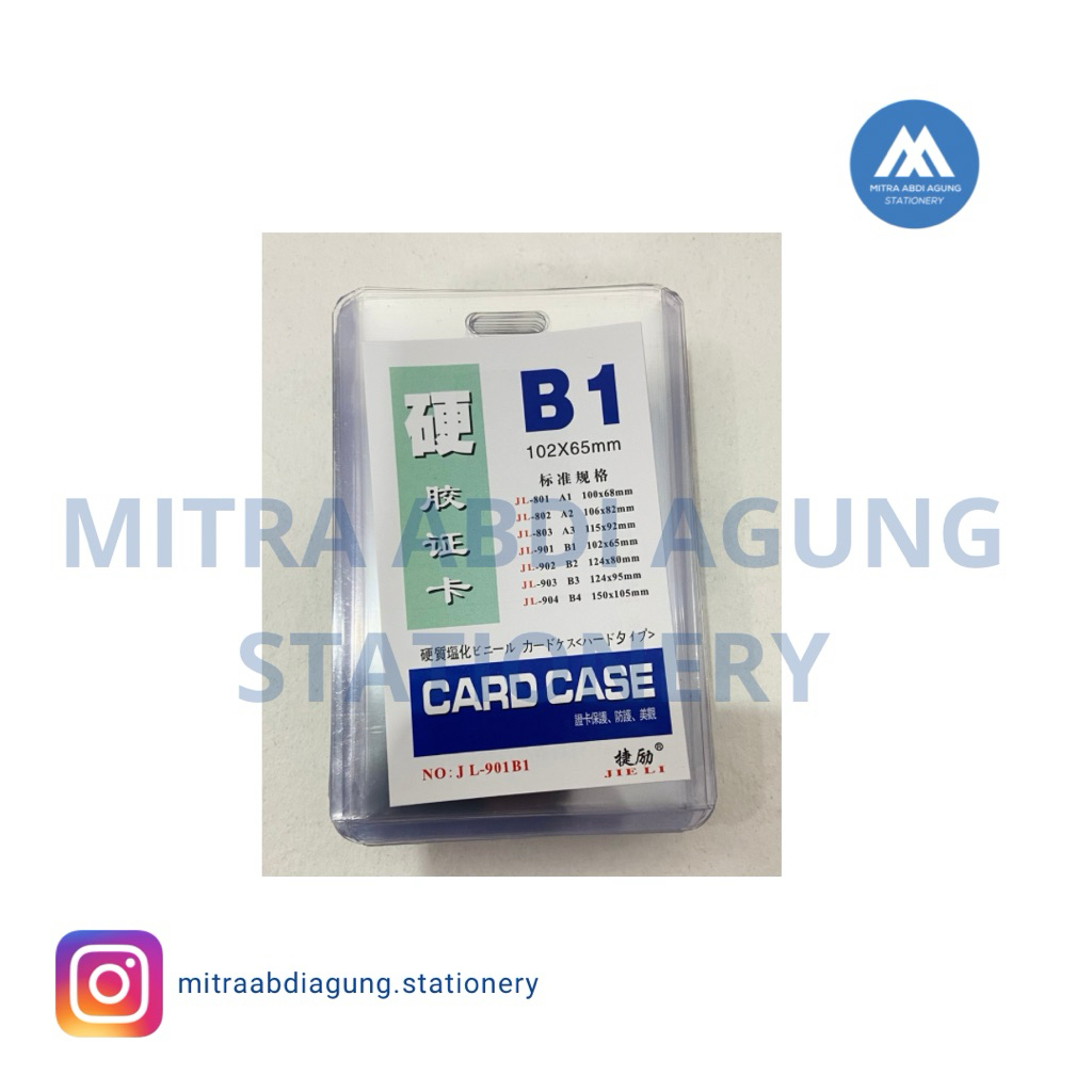 JIE LI Card Case Mika Plastik Tebal / Tempat ID Card B1 (102x65mm) & B4 (150x105mm) - Hard PVC Holde