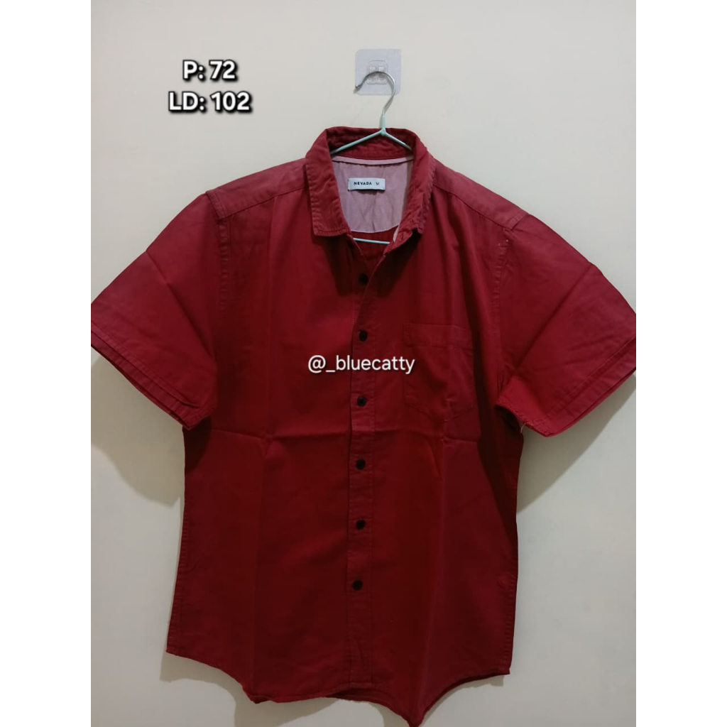 Kemeja pria polos lengan pendek nevada