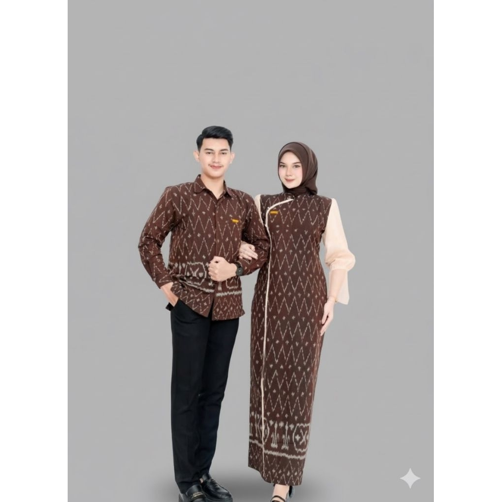 Baju Tenun Couple Gamis & Kemeja / Couple Tenun Gamis Tenun & Kemeja Tenun / Sarimbit Tenun