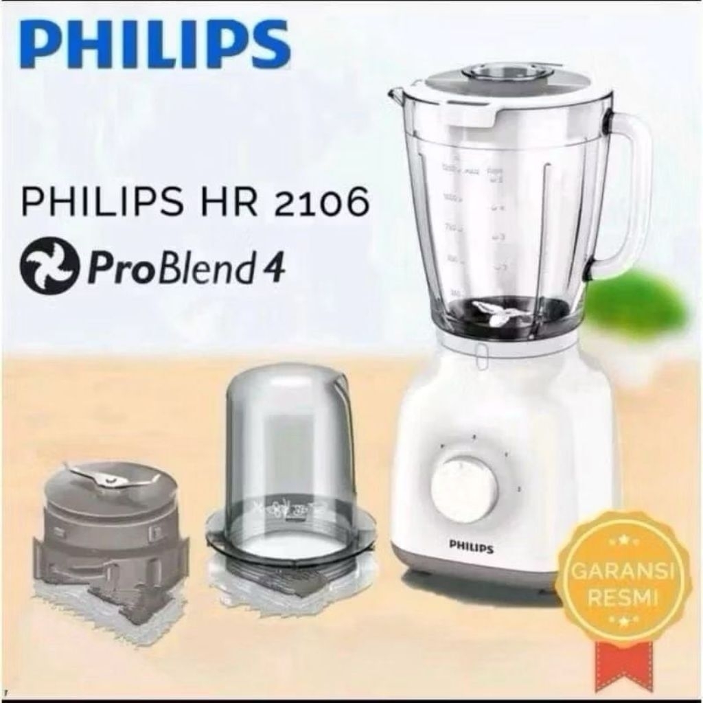 TOP 1 BLENDER TERLARIS BLENDER PHILIPS HR-2106 PENGHANCUR ES TABUNG PLASTIK ANTI PECAH