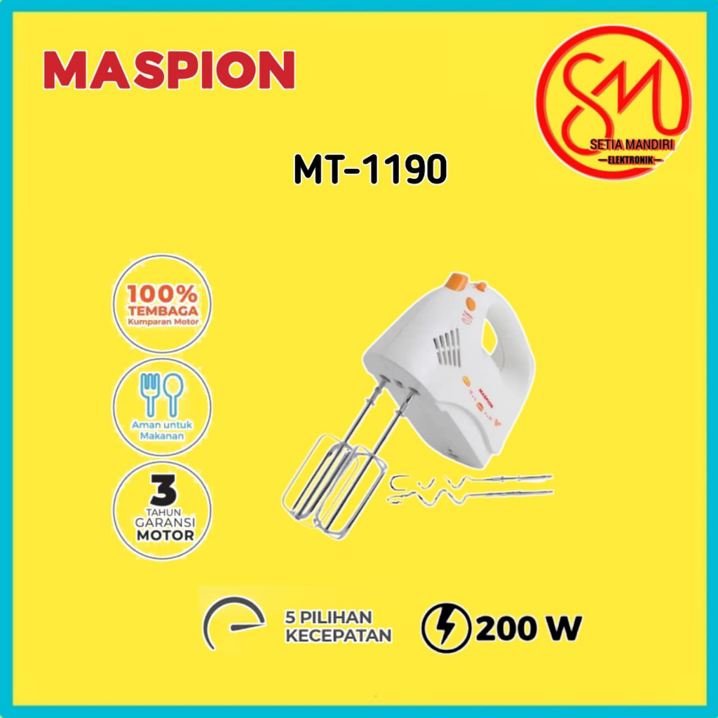 Maspion Electric Hand Mixer Pencampur Elektrik MT-1190 / MT-1193