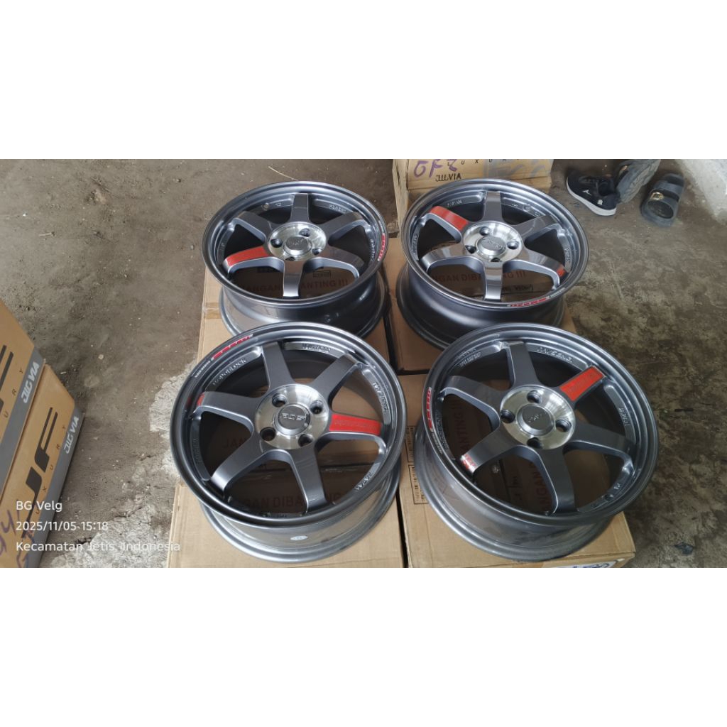 velg mobil rays te37 ring 15 x 6,5 et 42 pcd 4x100