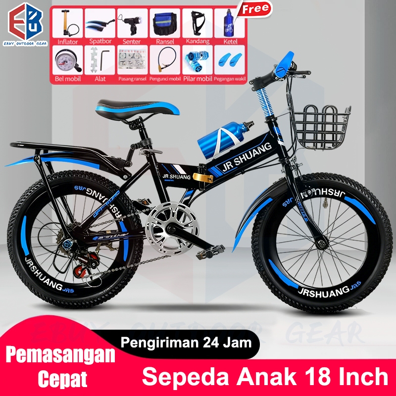 Sepeda Lipat Anak Remaja 18 inci/Sepeda Lipat Anak Laki dan gadis/boncengan Anak usia 6 sampai 18 ta