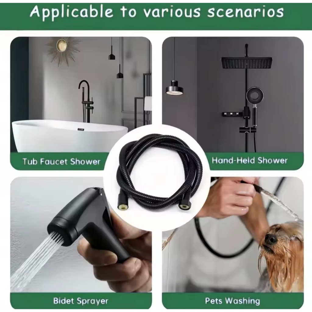 MH - Selang Shower Mandi Flexible Hose 1,5m / 2m Selang Jet Shower