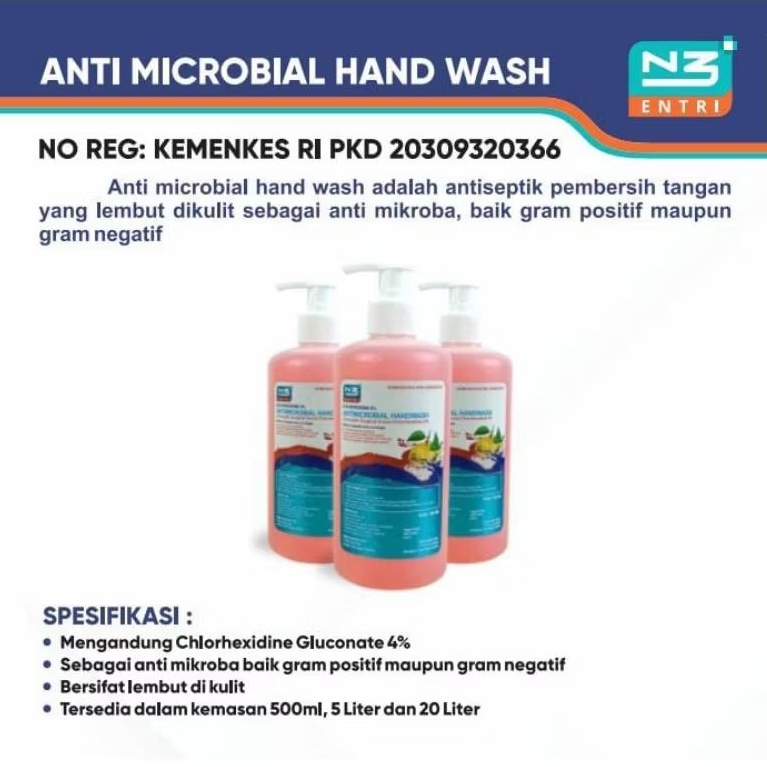 Hand Wash Antimicrobial Chlorhexidine 4% 500ml N3