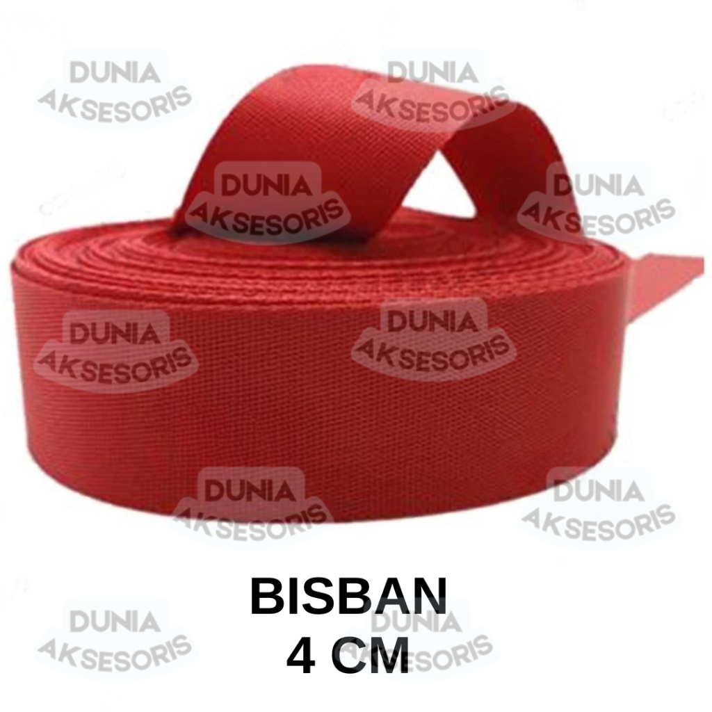 Asesoris Tas Tali Bisban / Webbing Nylon (MERAH) 4 cm (HALUS - IMPORT) - Aksesoris Tas (IMPORT)