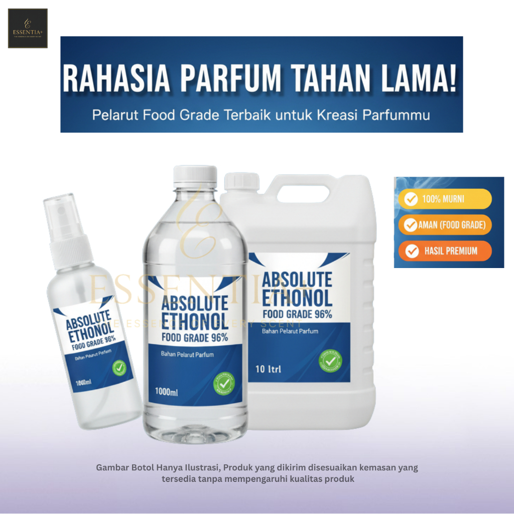 Absolute Parfum Bahan Campuran Parfum Ethanol Food Grade 96% Pelarut Parfum Asli Tanpa Campuran