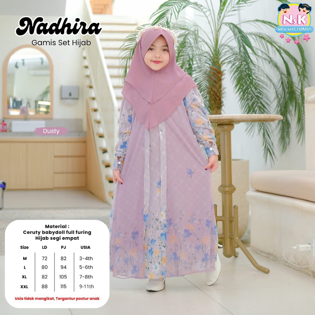NADIRA SET HIJAB/ SAFIRA SET HIJAB/ NAJWA SET HIJAB / SETELAN GAMIS SET HIJAB ANAK SET TEEN BY AMELI