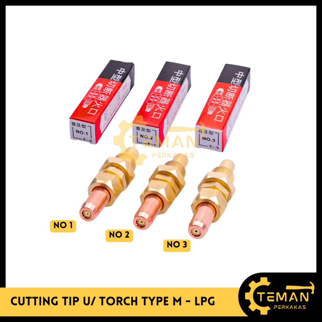 Cutting Tip Torch LPG Yamato Cutting Tip Type M No. 1 2 3 / Cutting Tip Nozzle Blender Potong TYPE M