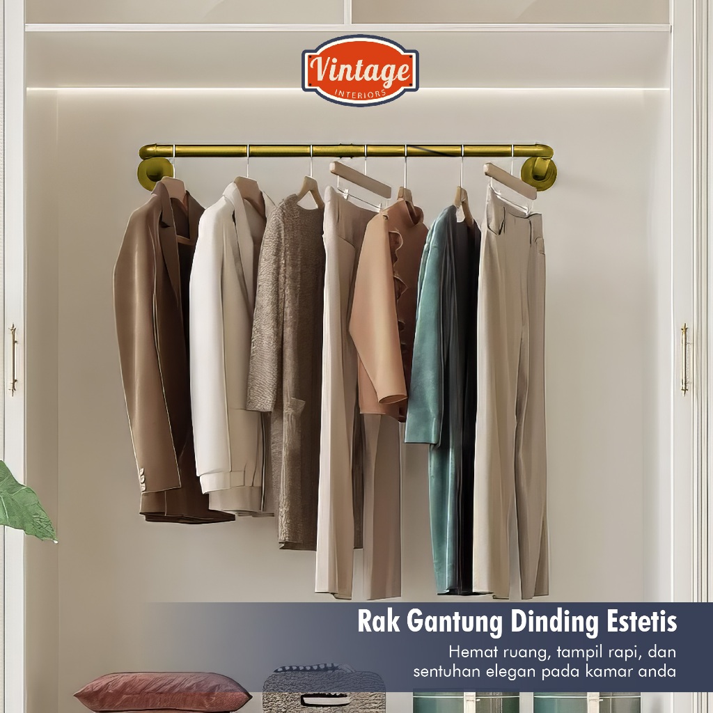 Gantungan Baju Besi Tembok Premium - Gantungan Baju Dinding Besi Kuat - Gantungan Baju Tembok Rakit