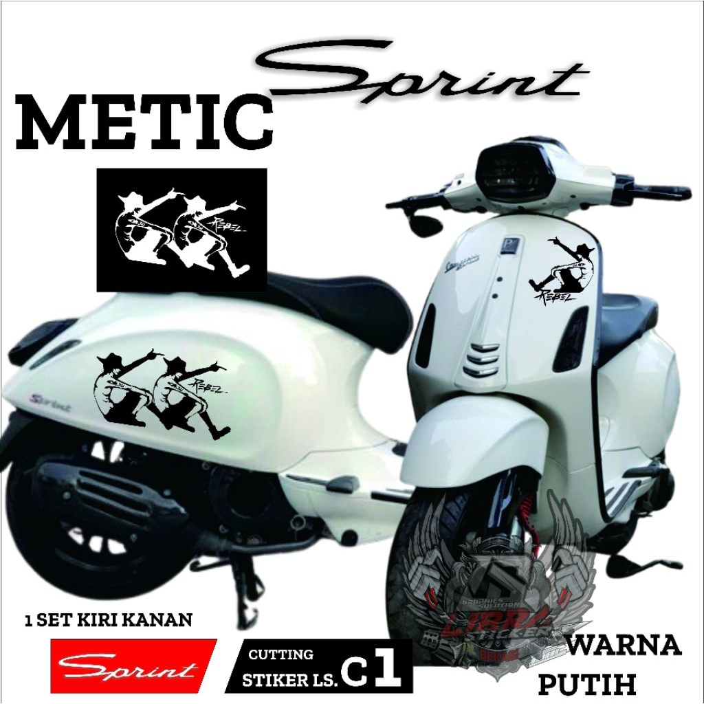 KATTING STIKER STRIPING  vespa metic sprint 160 STIKER STIPING VARIASI vespa sprint  160 Lis Body  v