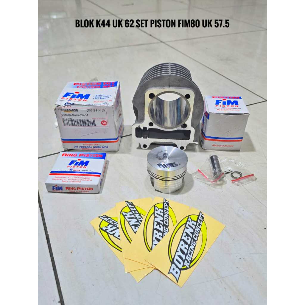 CYLINDER BLOK BEAT KARBU KVY BEAT FI KZL BORE UP SET PISTON 57 58-BOYRENK RACING CONCEPT