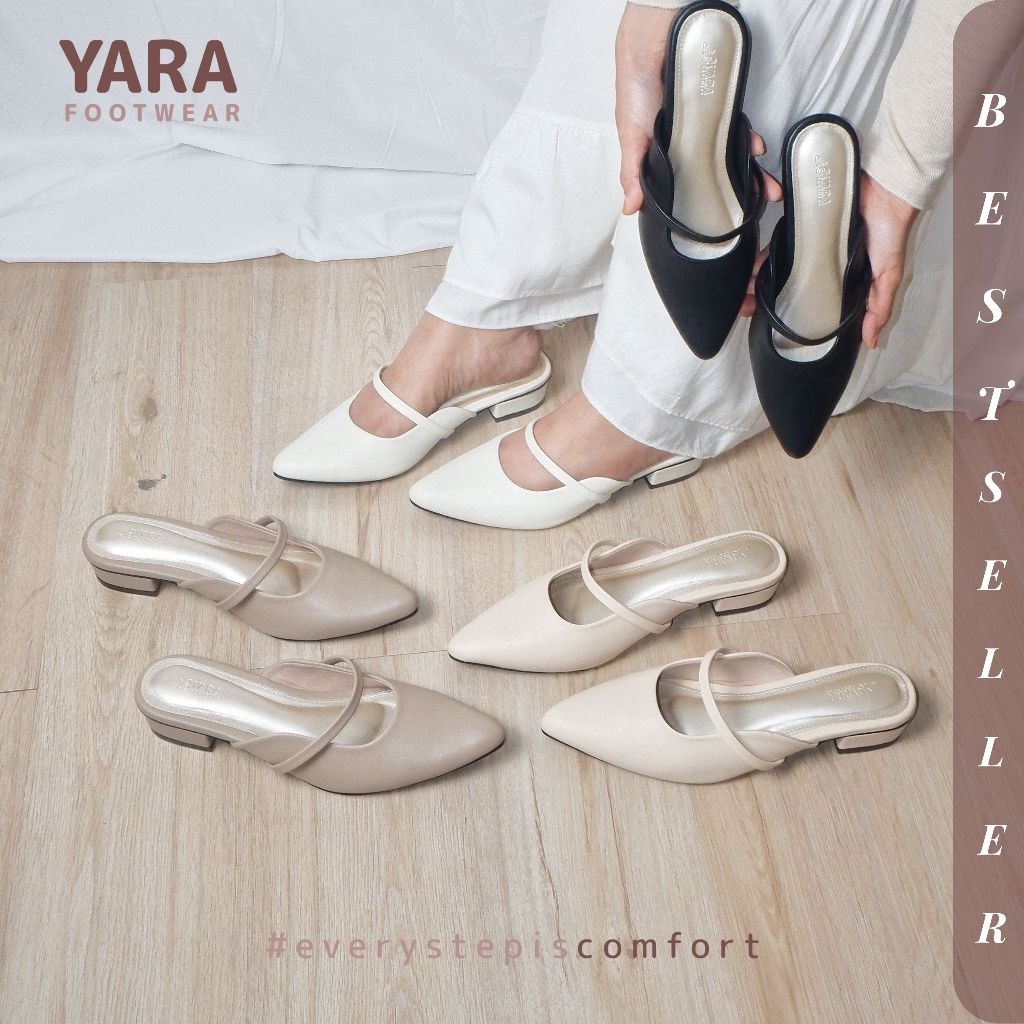 LILY - Yara Footwear Sepatu Wanita Mules Heels 3 cm Simpel Nyaman Viral Sandal Heels Cantik Anti Sli