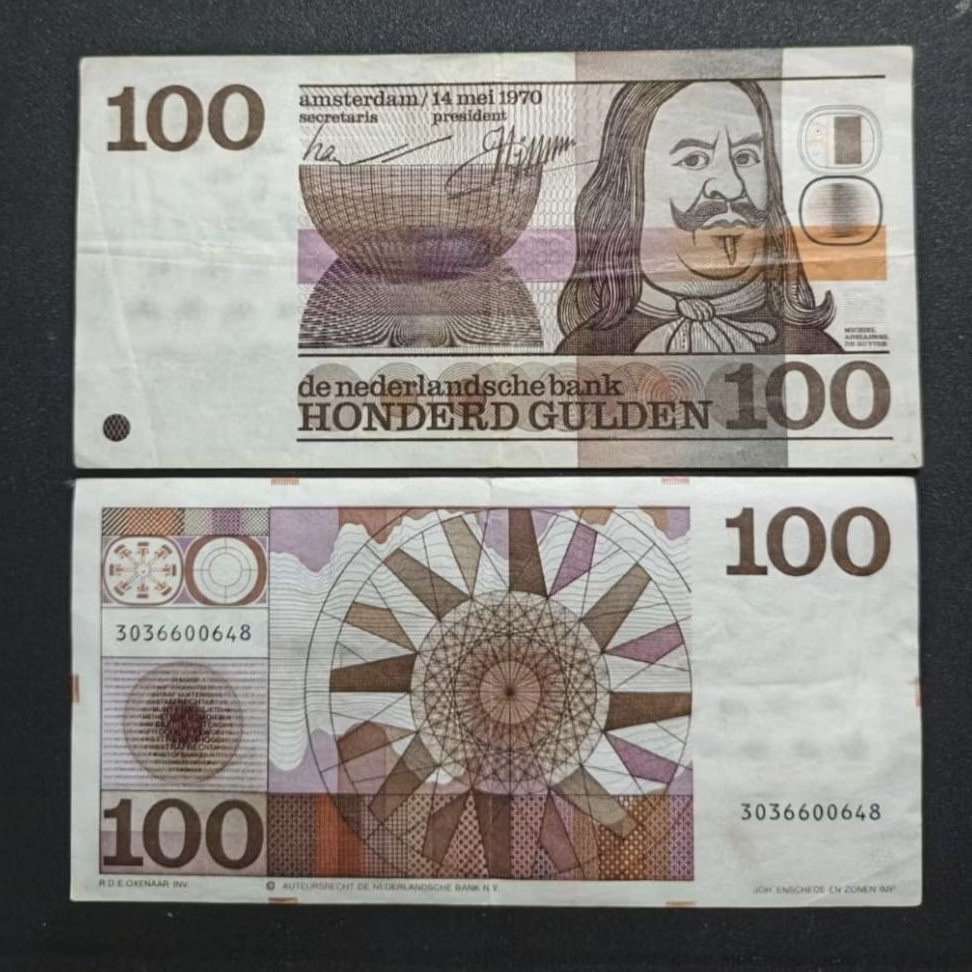 Uang Kertas Asing Nederlandsche Bank 100 Gulden
