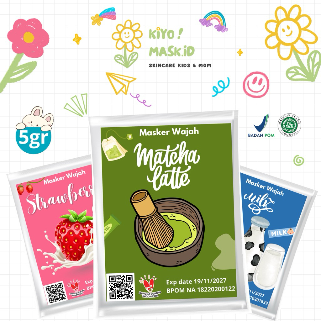 (5gr) Masker Organik BPOM Terlaris/Masker Wajah Anak/Face Mask Organic/Masker Wajah Murah/Ekonomis