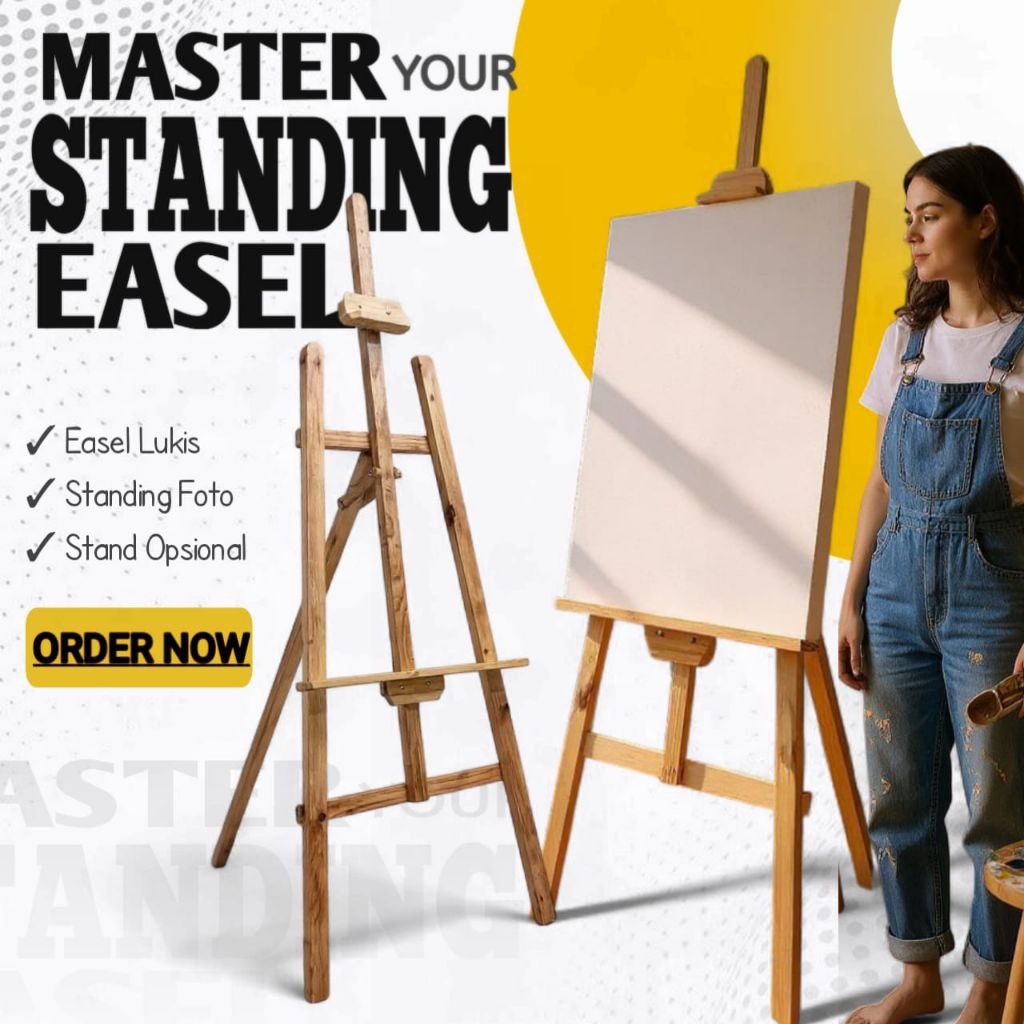 Easel lukis MURAH / STANDING EASEL WOODEN