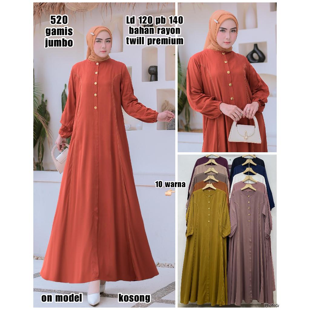 KD 520 Gamis Jumbo Bahan Rayon Twill