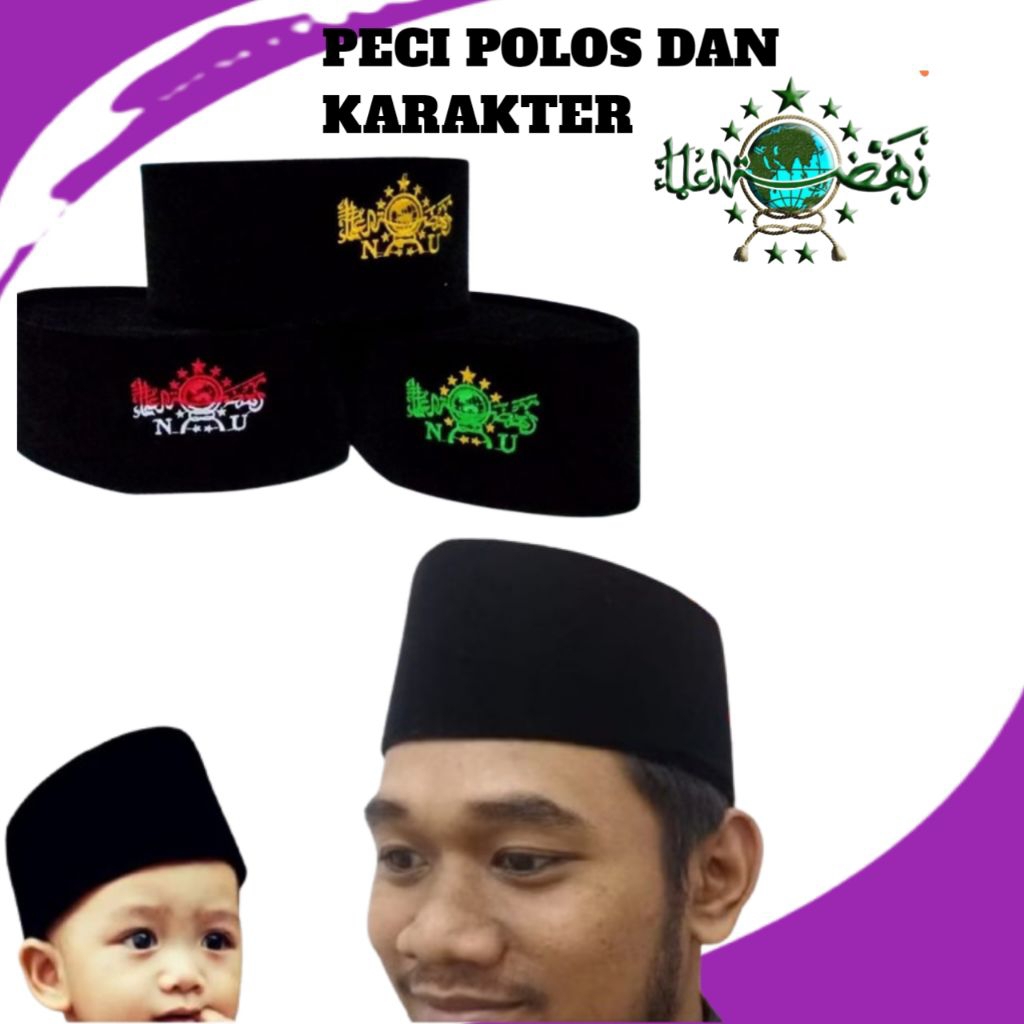 SONGKOK NASIONAL PECI SANTRI LOGO GARUDA NU MERAH