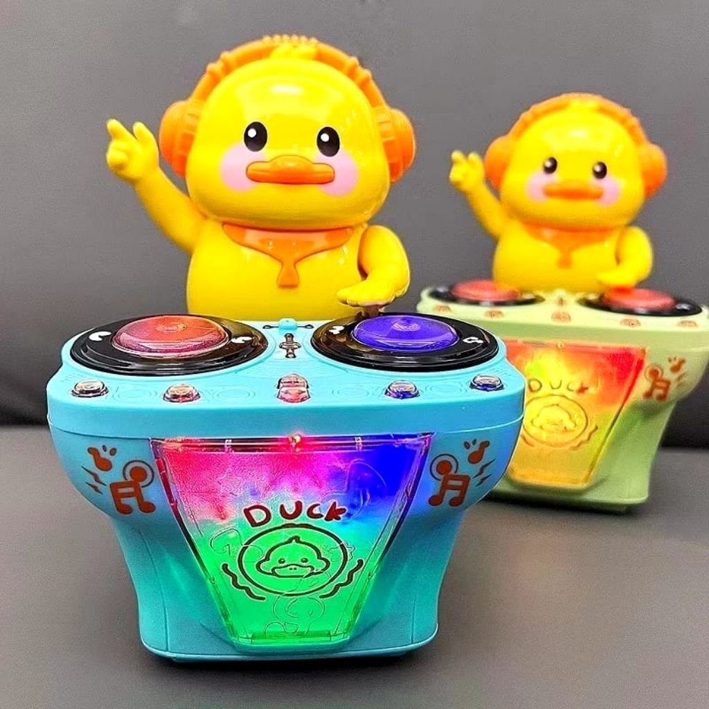Sukses - Mainan Anak Robot Duck Dance Musik DJ - Mainan Anak Robot DJ Bebek Joget Berjalan Lampu Dan
