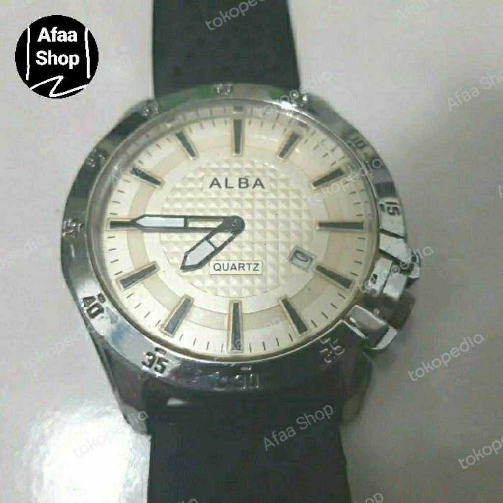Jam tangan pria / laki preloved alba quartz water resistant