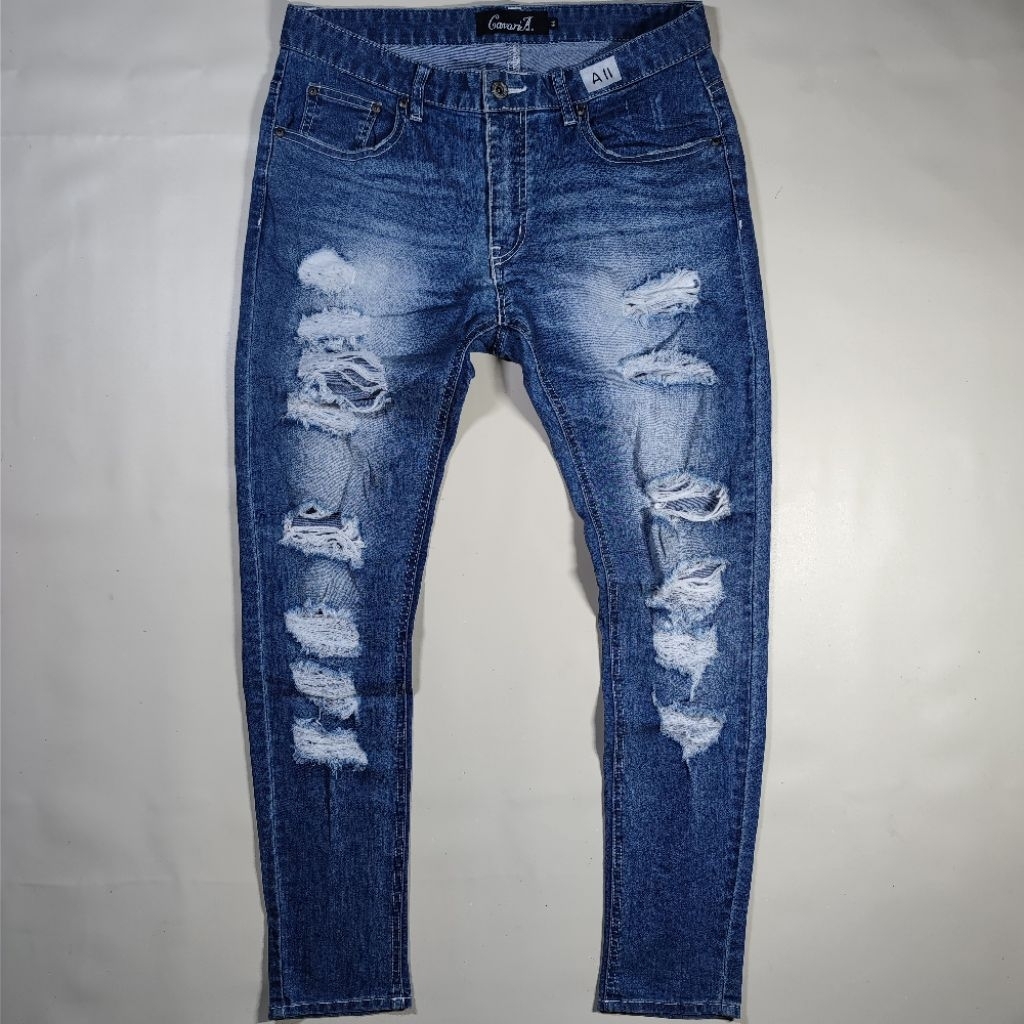 (MOHON BACA DESKRIPSI) CAVARIA JAPAN RIPPED STRETCH JEANS
