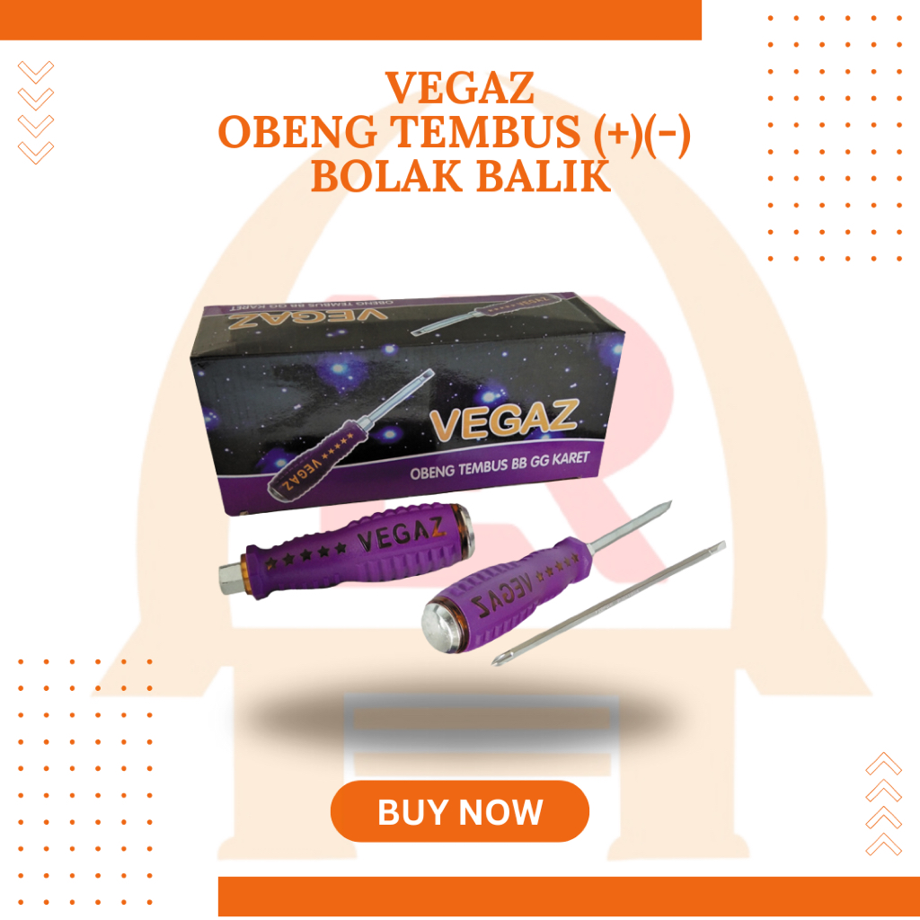 VEGAZ - Obeng tembus Bolak-balik Gagang Karet