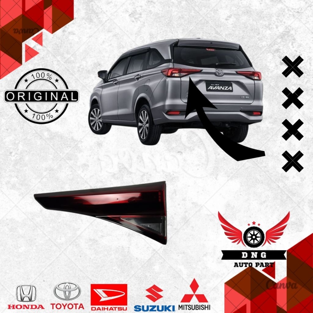 mika lampu bagasi belakang mika stoplamp lampu belakang avanza xenia 2022 original mika lampu belaka