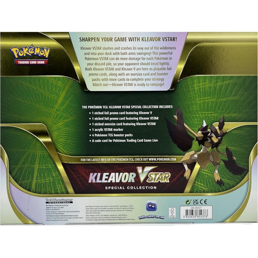 New Pokemon Tcg: Kleavor Vstar Collection Box