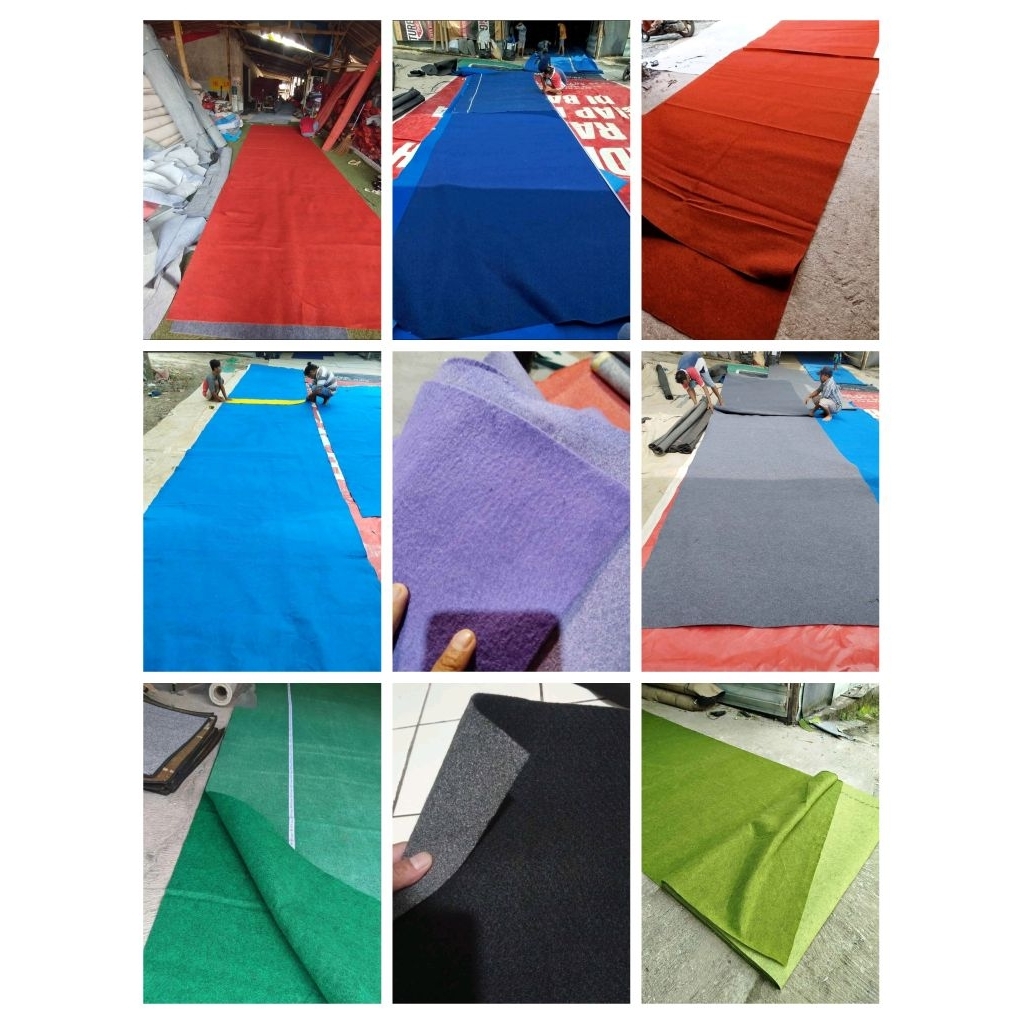 Karpet Meteran Karpet Lantai Karpet Gulungan Karpet Bludru Polos Karpet Wedding Karpet Masjid Ukuran