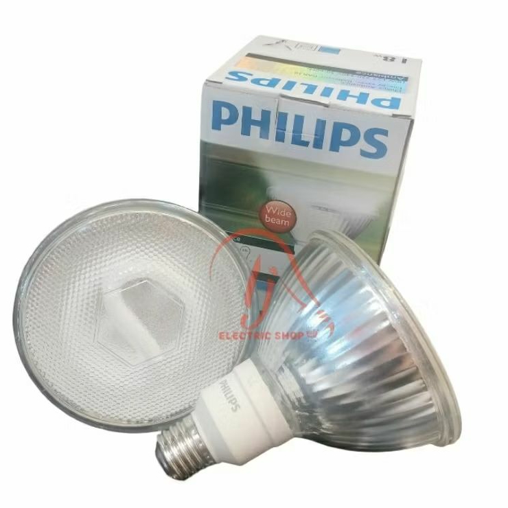 PHILIPS LAMPU SOROT CLEAR BULB SPOT PAR38 18W E27 WHITE COOLDAY LIGHT AMBIANCE ENERGY SAVER FLOODLIG