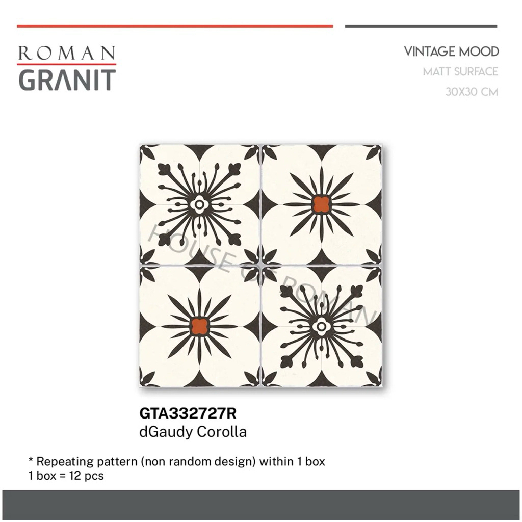 Roman Granit dGaudy Corolla/Roman Vintage/Keramik Lantai Tegel Batik/Ubin Tagel Motif Batik/Keramik 
