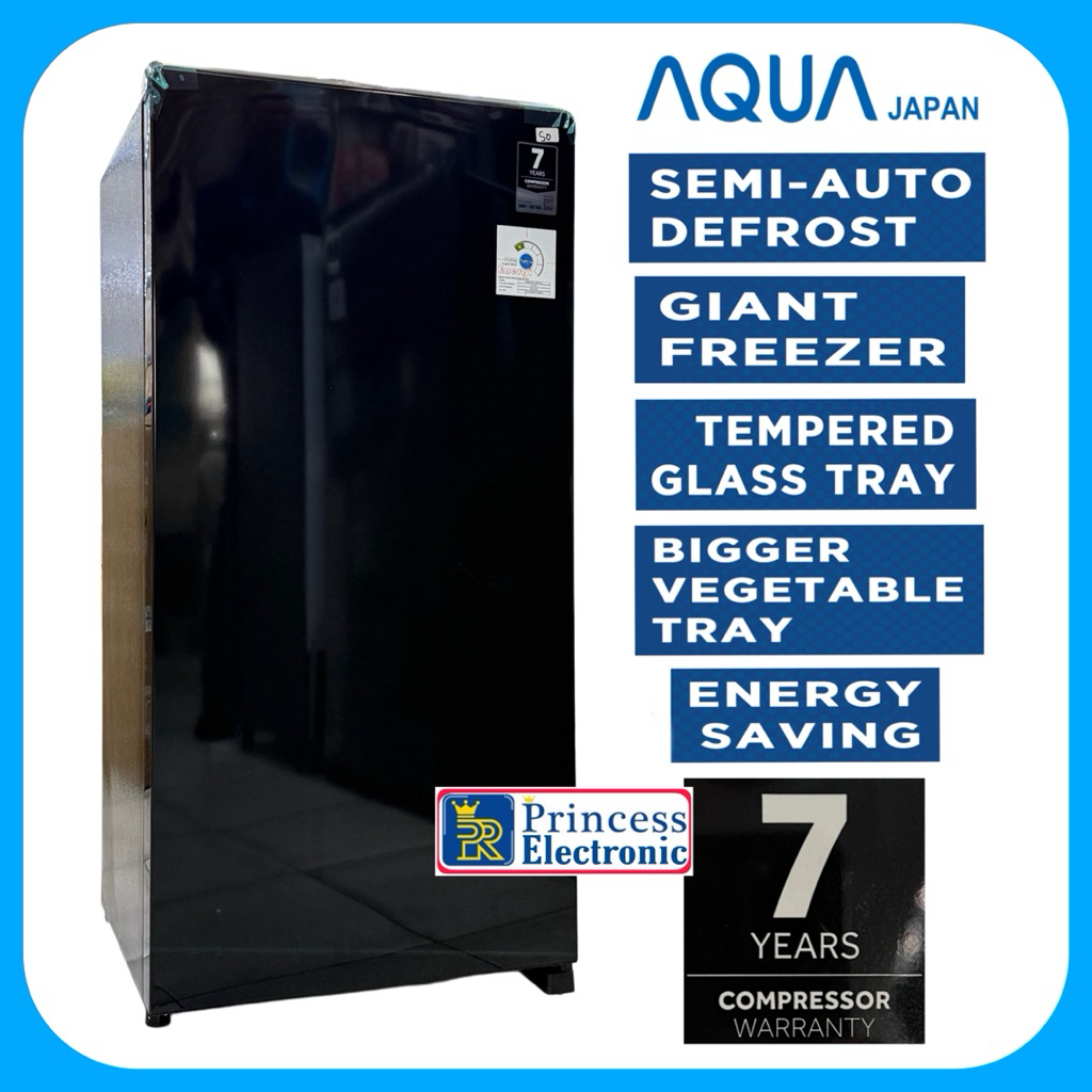 Kulkas AQUA 1 Pintu Low watt AQR D 188 MFB Hitam