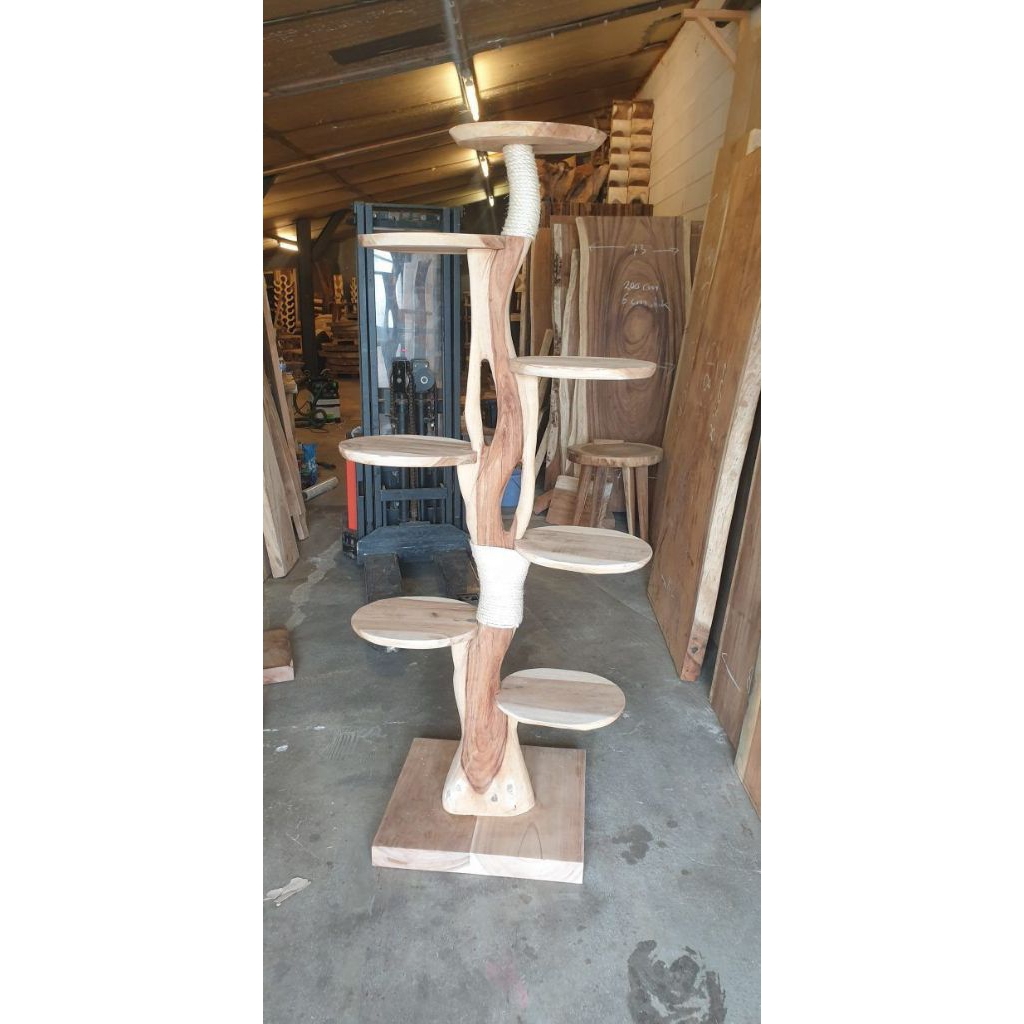 panjatan kucing caspira/panjatan kucing kayu/panjatan kucing tingkat/panjatan kucing kayu suar utuh/