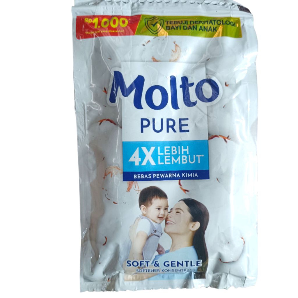 Renteng (6pcs) Molto Pure Sachet 18ml Pewangi Pengharum Pakaian Baju Parfum Molto Putih Molto Bayi