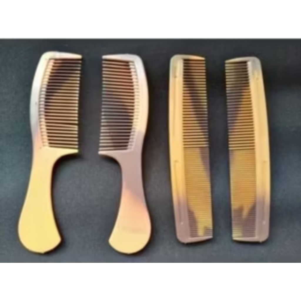 Sisir rambut corak coklat lusinan (12pcs) sisir lurus/ sisir gagang