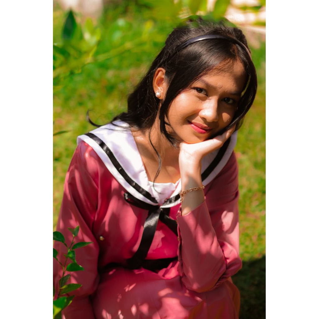 Kostum Waguri Cosplay Wanita – Baju & Rok Toyobo Handmade Jepang Style Kancing Depan