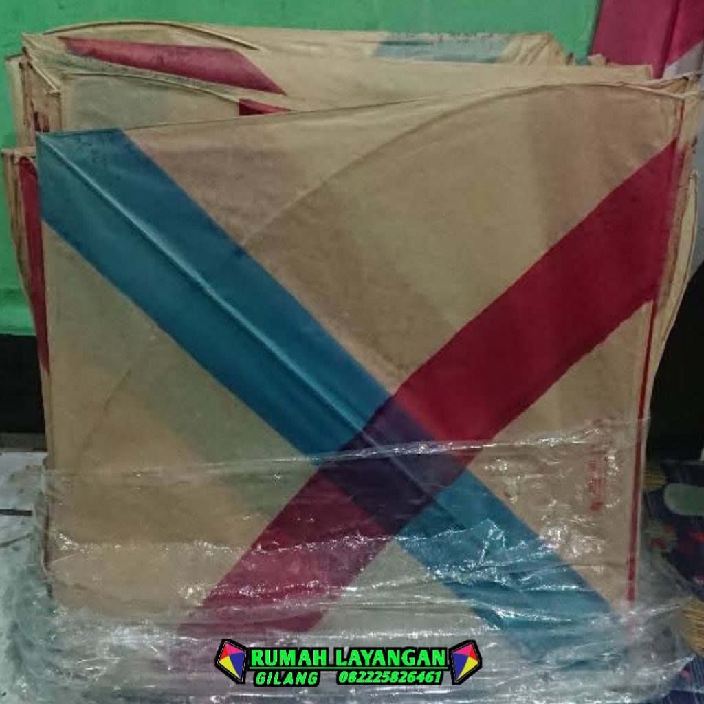 20pcs Layangan Stelan Seot Super Rapih Pulas Cat Kertas litho Coklat