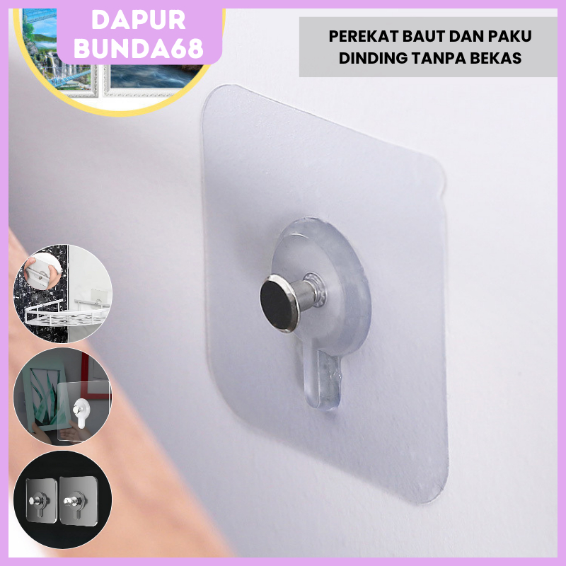 DB68 Perekat Baut Dinding Tanpa Bor dan Paku Tanpa Bekas / Gantungan Baut Tempel Hook Tanpa Bor