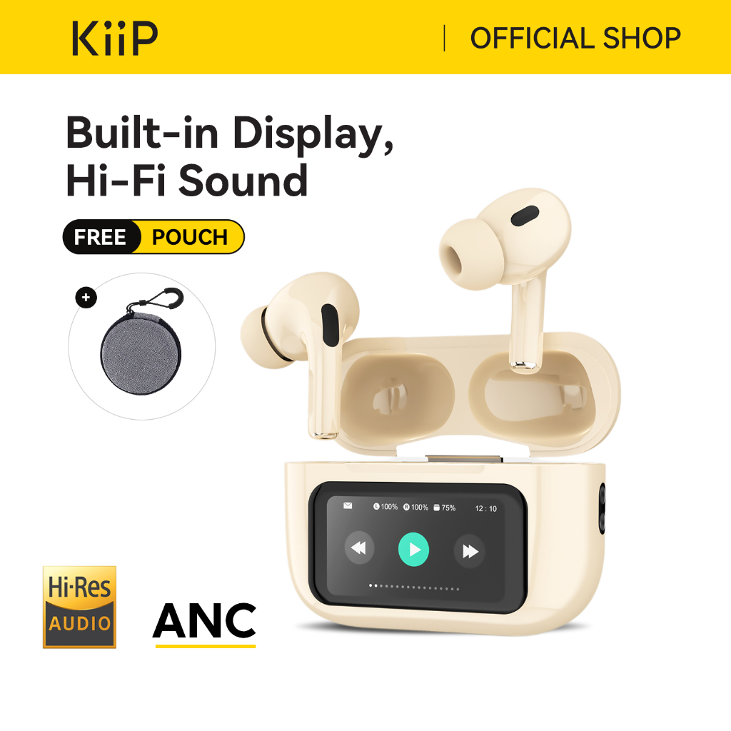 KiiP DTS16 Tws  ANC Headset Bluetooth 5.4 Earphone Smart Screen Active Noise Reduction