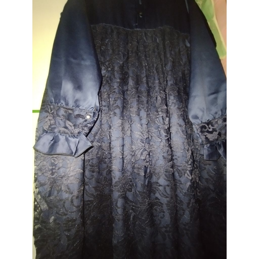 Gamis brukat pesta navy