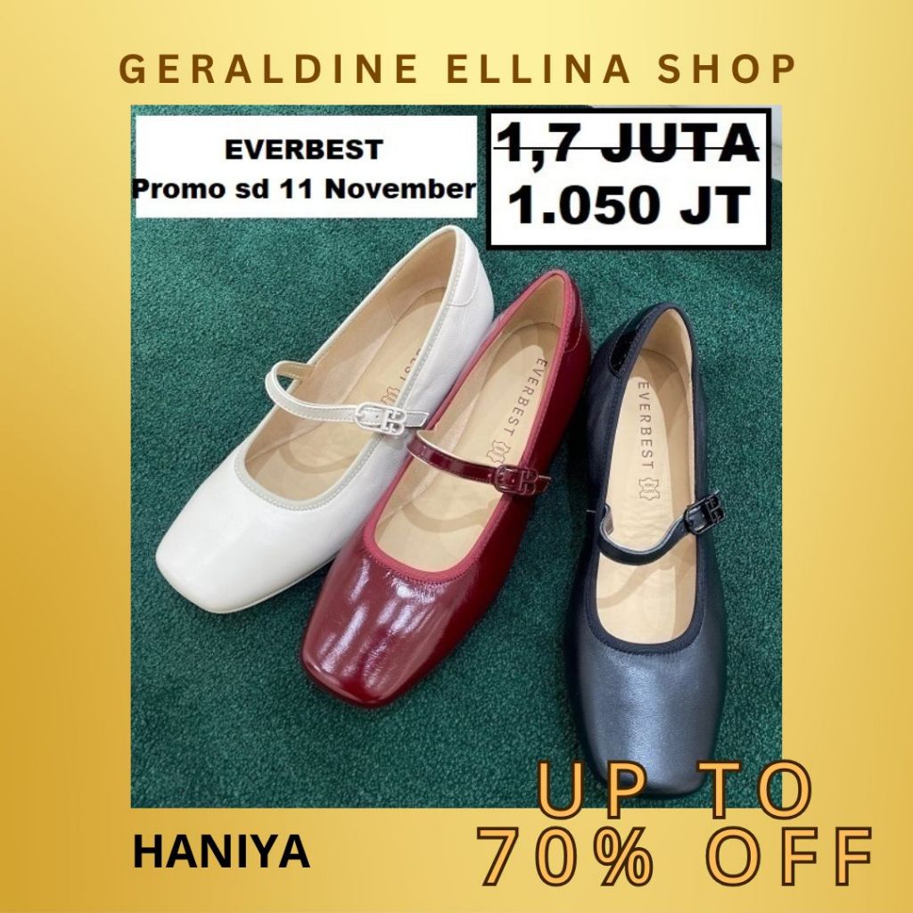 Sepatu flat wanita Everbest SALE 100% original store seri HANIYA