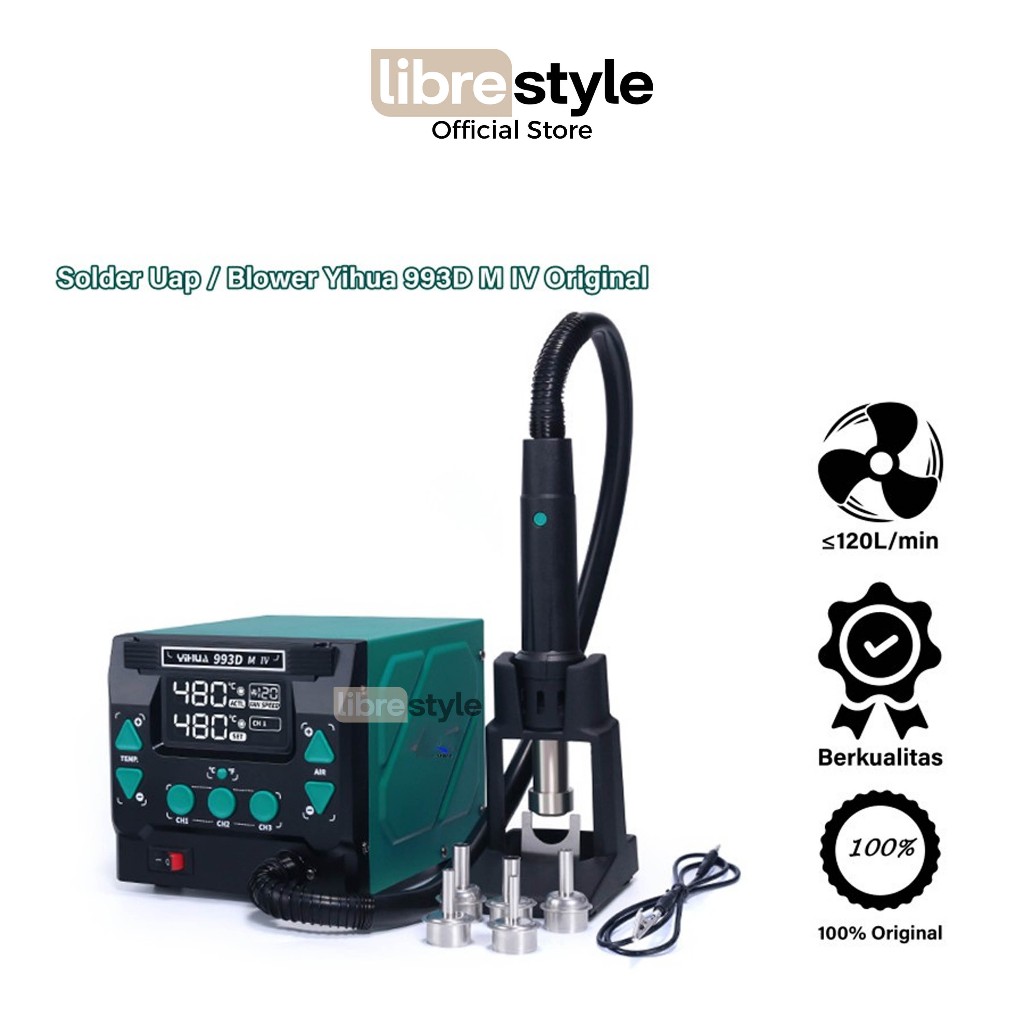 Yihua 993DM IV Blower / Solder Uap / Hot Air Rework Station Original