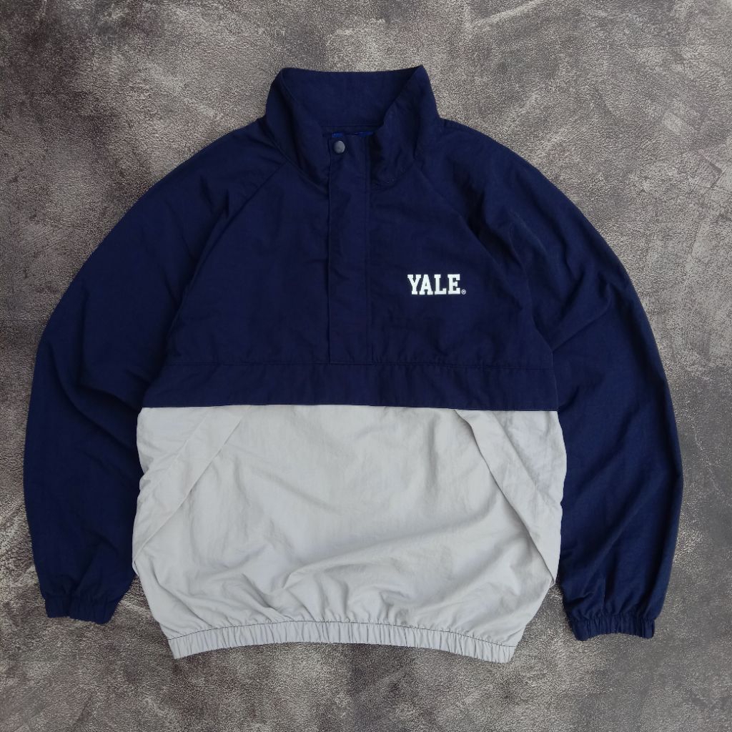 Windbreaker jacket Yale Halfzip Vintage Big logo original, jacket Sport Yale Boxy oversize original,