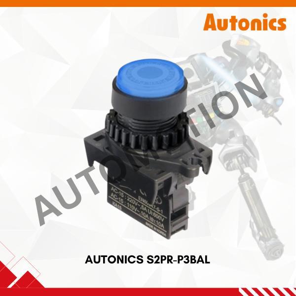 AUTONIC S2PR-P3BAL PUSHBUTTON LAMP BIRU 1NO 22MM EXTENDED ILLUMINATED