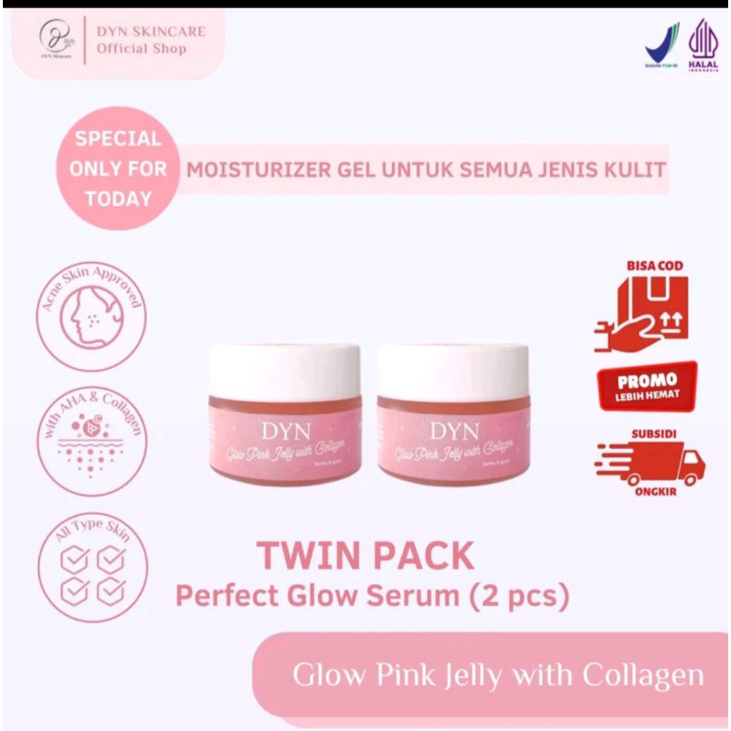 DYN Oh My Skin Glow Pink Jelly with Collagen 15gr BPOM NA18211204190 Twin Pack Best Seller untuk Kul
